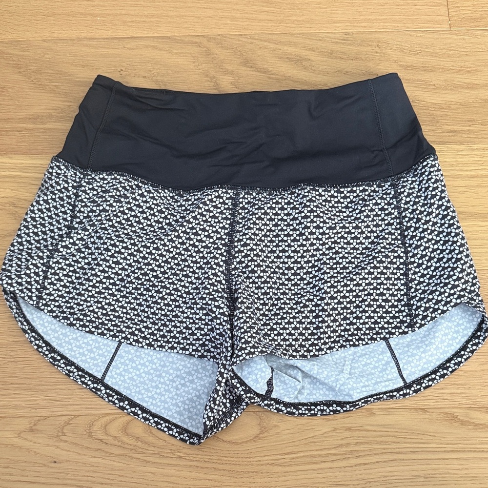 lululemon athletica Black and Patterned Athletic Shorts